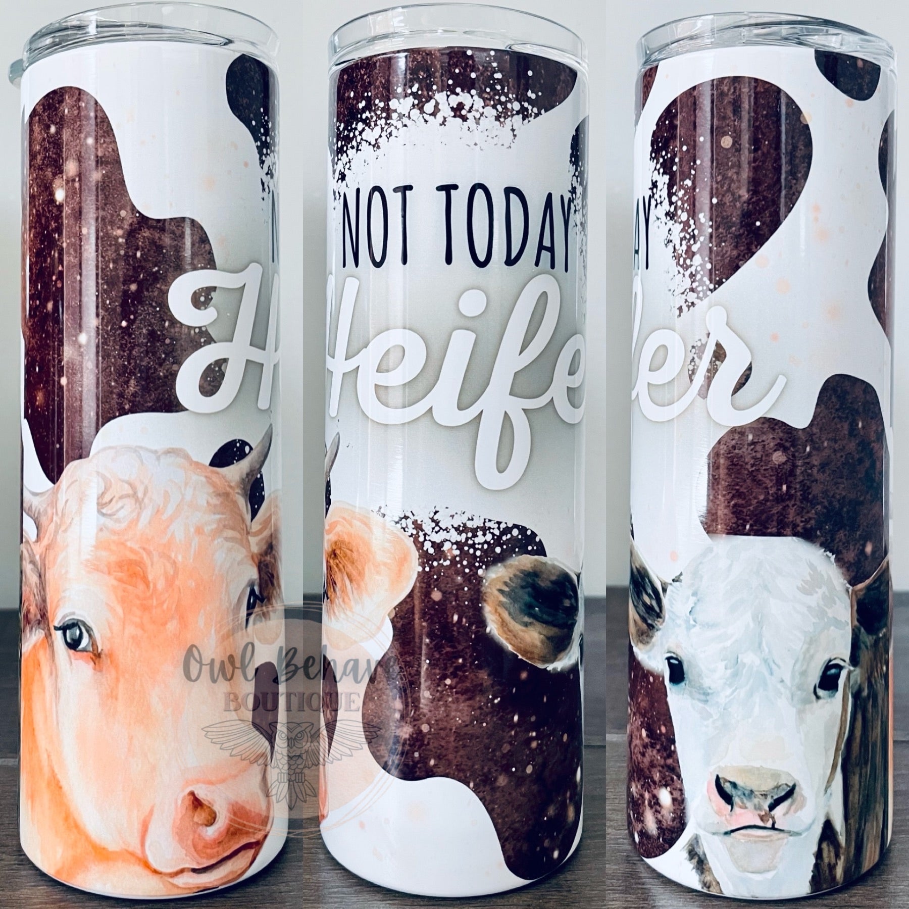 Cute Cow and Sunflower Tumbler, Cute Heifer Tumbler, Sunflower Cow Tumbler,  Tumbler With Lid and Straw 