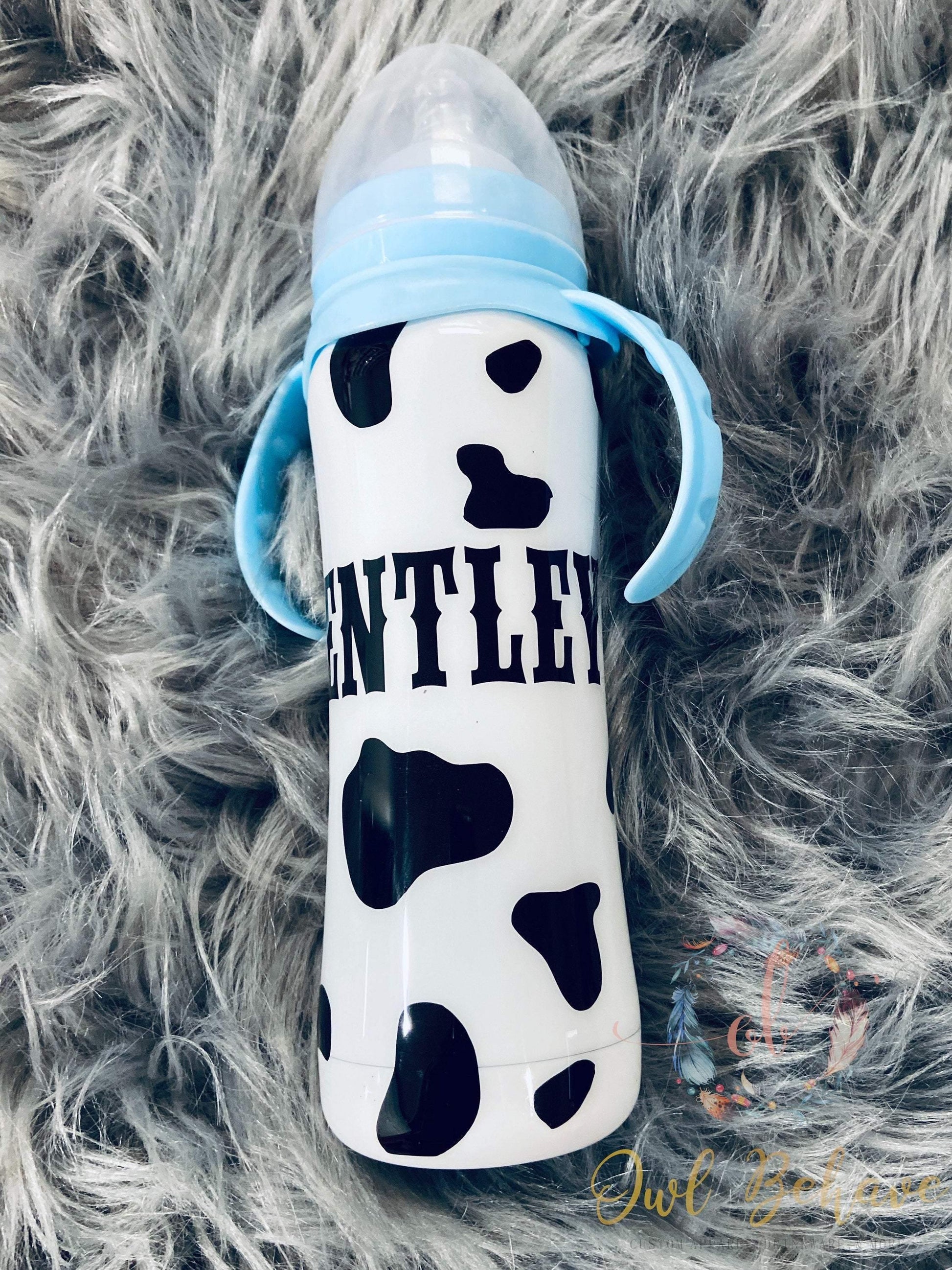 Cow Print Tumbler Water Bottle Zipper Pouch