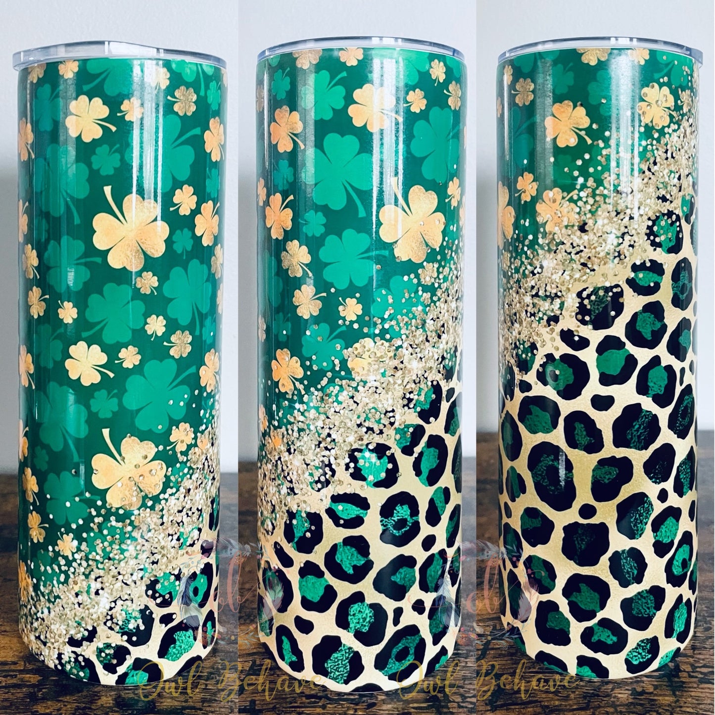 Leopard Clovers Sublimation Tumbler